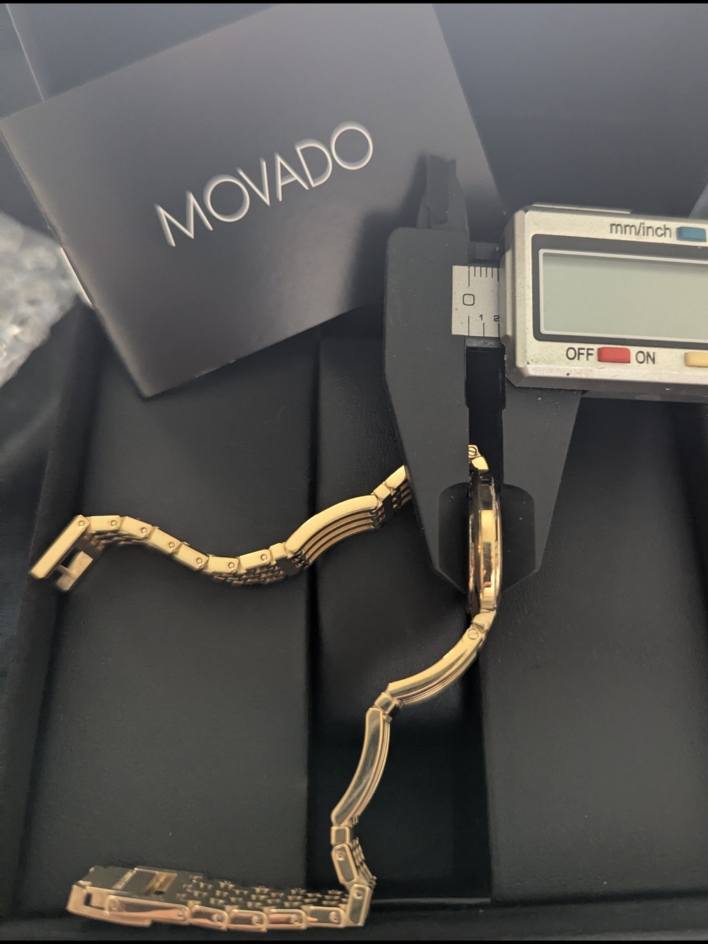 Movado Watch Women’s Gold Black Dial Diamond Bracelet $2795 - Picture 14 of 16